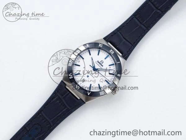 Constellation Blue Ceramic SS VSF 1:1 Best Edition White Dial on Blue Gummy Strap A8900 Super Clone