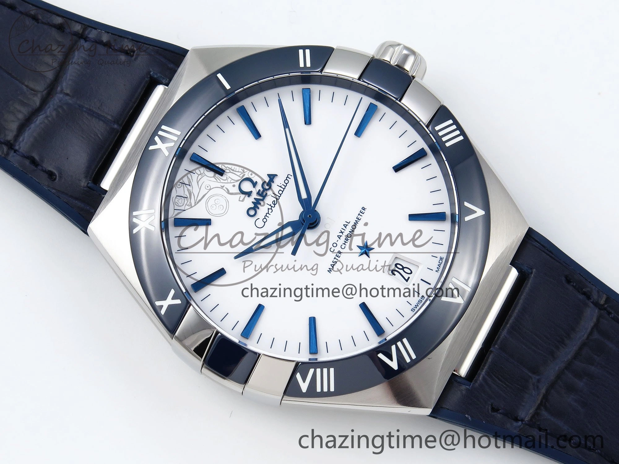 Constellation Blue Ceramic SS VSF 1:1 Best Edition White Dial on Blue Gummy Strap A8900 Super Clone