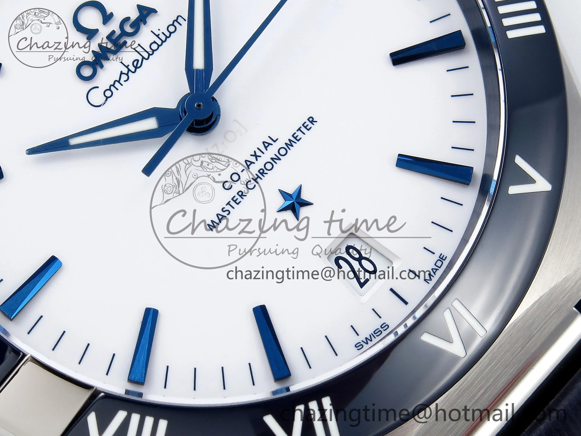 Constellation Blue Ceramic SS VSF 1:1 Best Edition White Dial on Blue Gummy Strap A8900 Super Clone