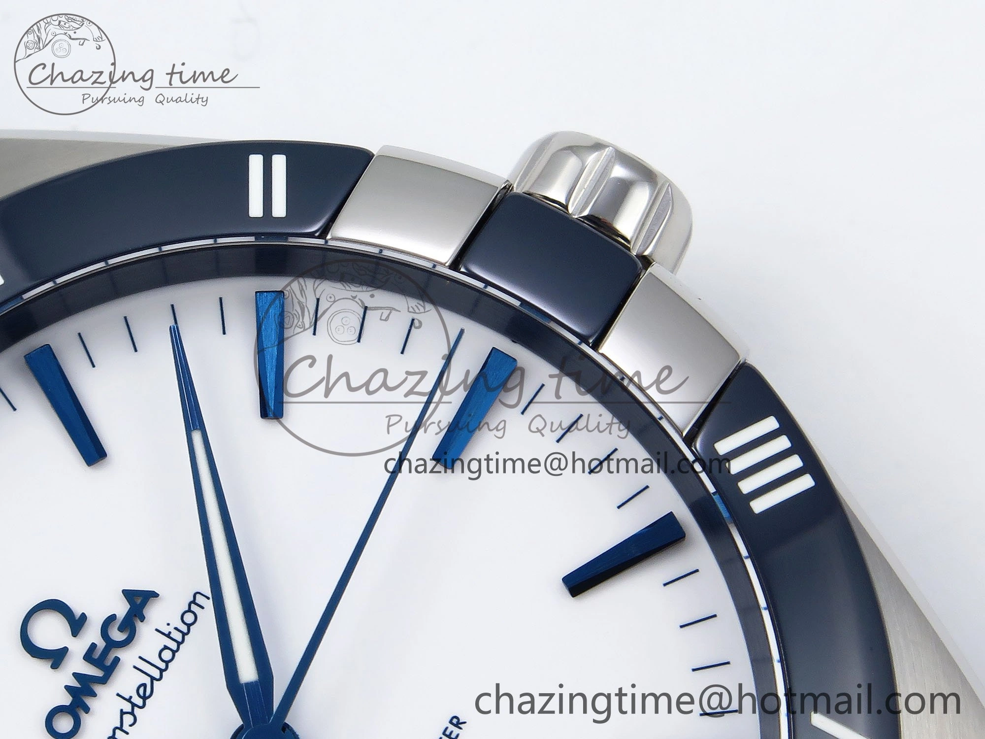 Constellation Blue Ceramic SS VSF 1:1 Best Edition White Dial on Blue Gummy Strap A8900 Super Clone