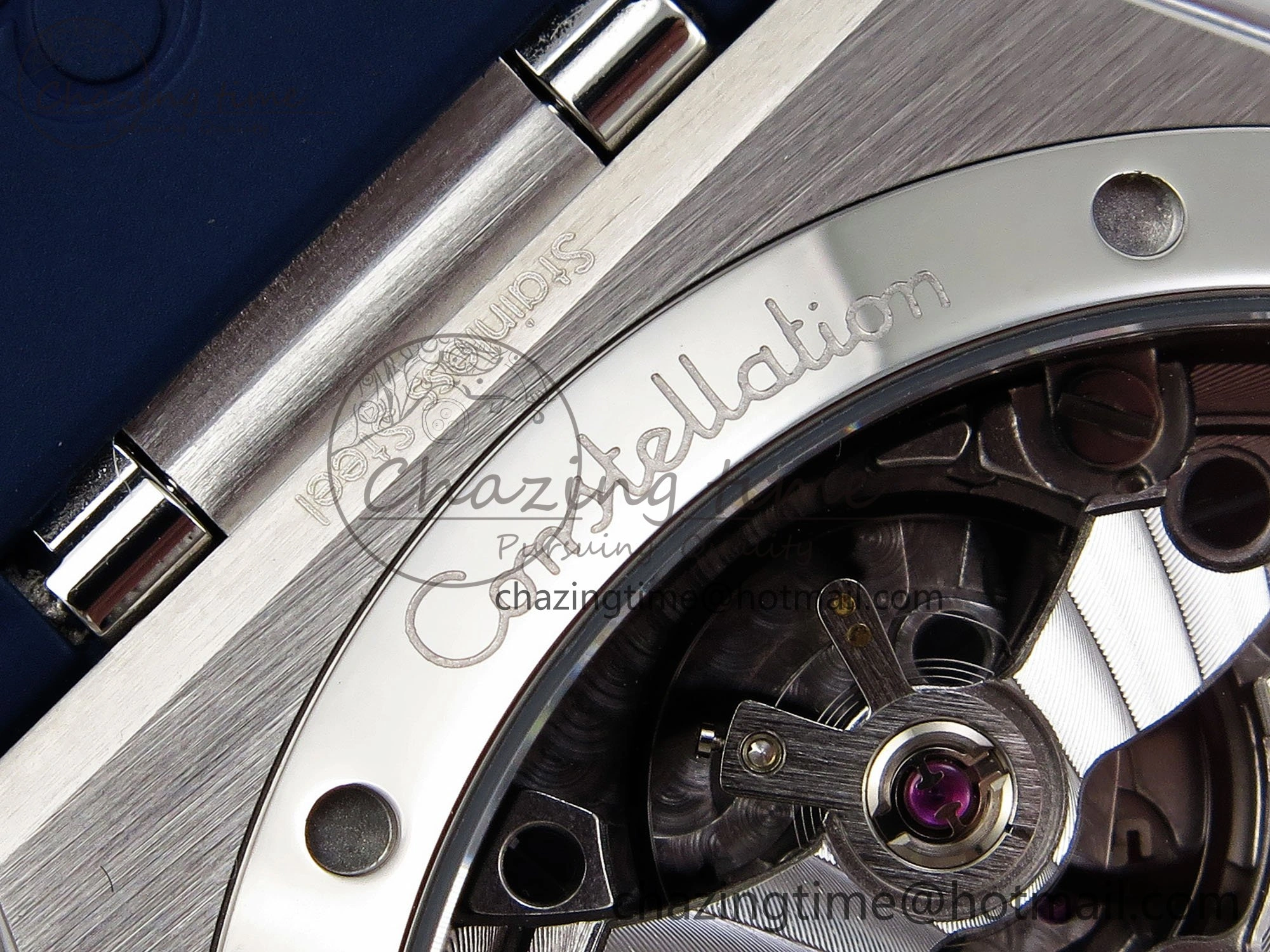 Constellation Blue Ceramic SS VSF 1:1 Best Edition White Dial on Blue Gummy Strap A8900 Super Clone