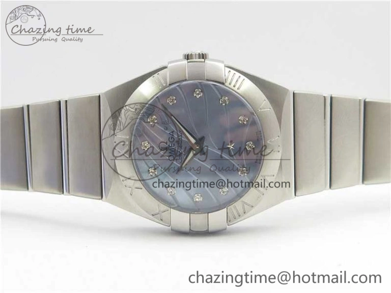 Constellation Ladies 27mm ZF 1:1 Best Edition SS Blue MOP Dial on SS Bracelet ETA Quartz