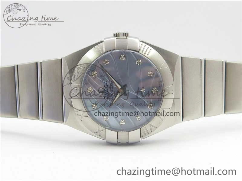 Constellation Ladies 27mm ZF 1:1 Best Edition SS Blue MOP Dial on SS Bracelet ETA Quartz