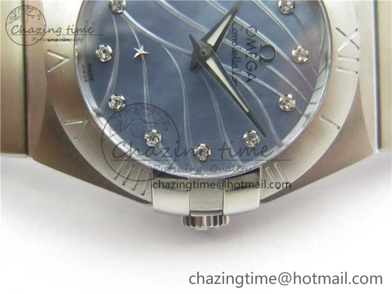 Constellation Ladies 27mm ZF 1:1 Best Edition SS Blue MOP Dial on SS Bracelet ETA Quartz