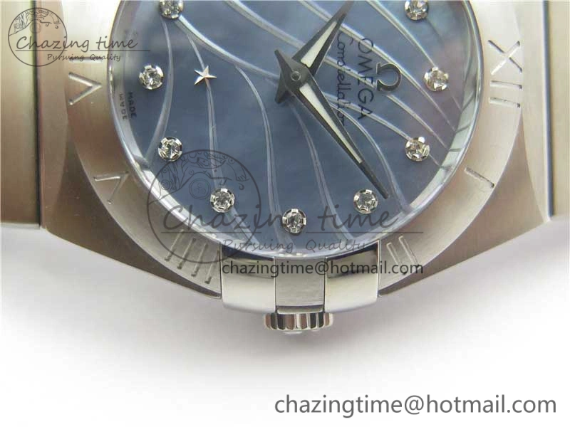 Constellation Ladies 27mm ZF 1:1 Best Edition SS Blue MOP Dial on SS Bracelet ETA Quartz