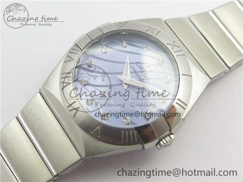 Constellation Ladies 27mm ZF 1:1 Best Edition SS Blue MOP Dial on SS Bracelet ETA Quartz