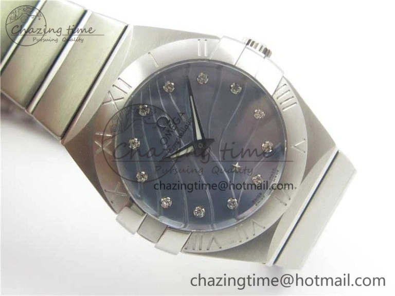 Constellation Ladies 27mm ZF 1:1 Best Edition SS Blue MOP Dial on SS Bracelet ETA Quartz