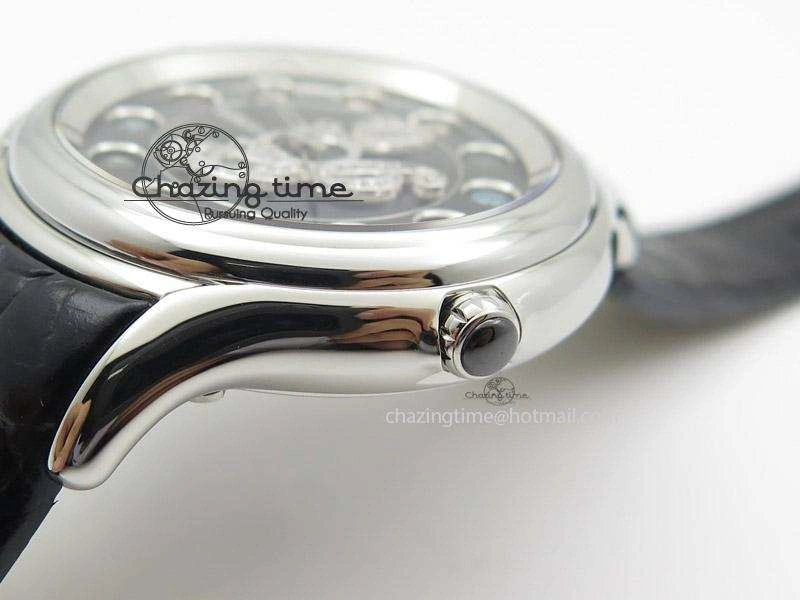 Crazy Carats V6F 1:1 Best Edition Diamonds Bezel Black Dial On Black Leather Strap Swiss Quartz