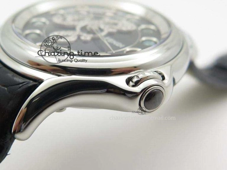 Crazy Carats V6F 1:1 Best Edition Diamonds Bezel Black Dial On Black Leather Strap Swiss Quartz
