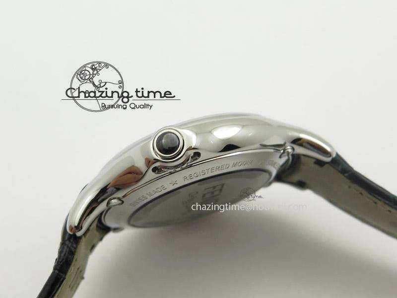 Crazy Carats V6F 1:1 Best Edition Diamonds Bezel Black Dial On Black Leather Strap Swiss Quartz