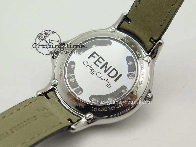 Crazy Carats V6F 1:1 Best Edition Diamonds Bezel Black Dial On Black Leather Strap Swiss Quartz