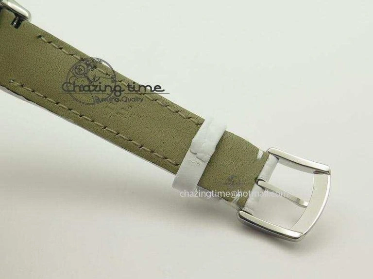 Crazy Carats V6F 1:1 Best Edition Diamonds Bezel White Dial On White Leather Strap Swiss Quartz