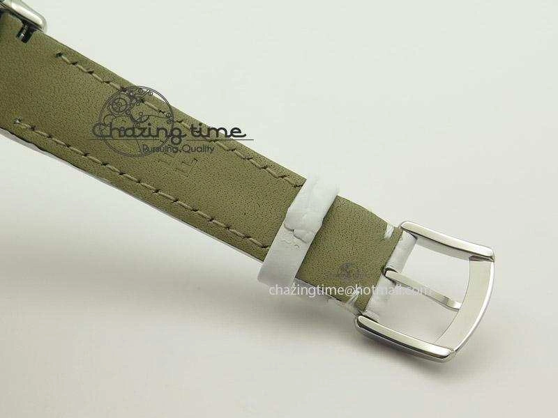 Crazy Carats V6F 1:1 Best Edition Diamonds Bezel White Dial On White Leather Strap Swiss Quartz