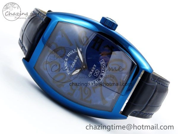 Crazy Hours Blue PVD TWF Best Edition Blue Dial on Blue Leather Strap A23J
