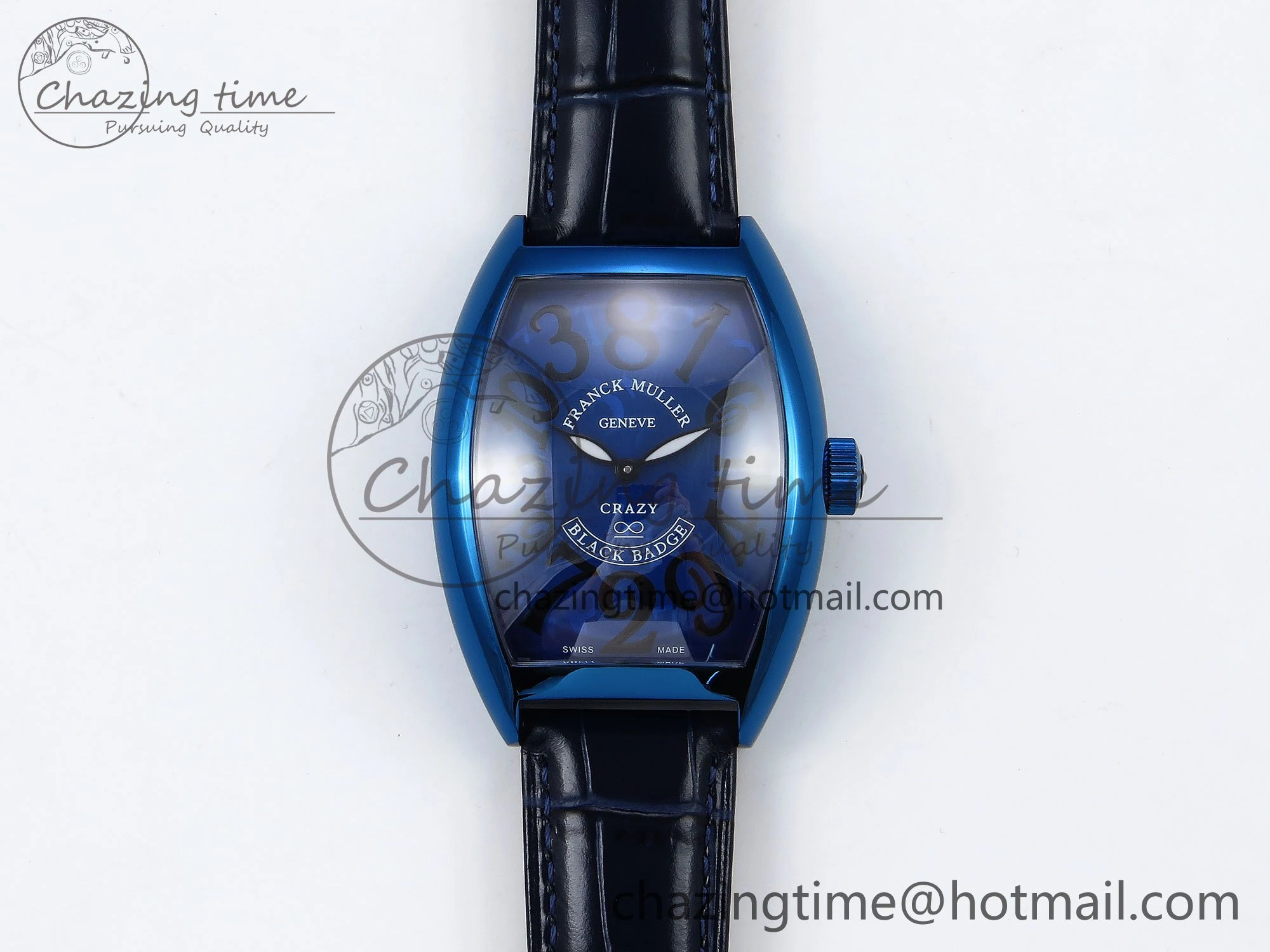 Crazy Hours Blue PVD TWF Best Edition Blue Dial on Blue Leather Strap A23J