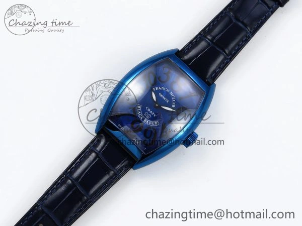 Crazy Hours Blue PVD TWF Best Edition Blue Dial on Blue Leather Strap A23J