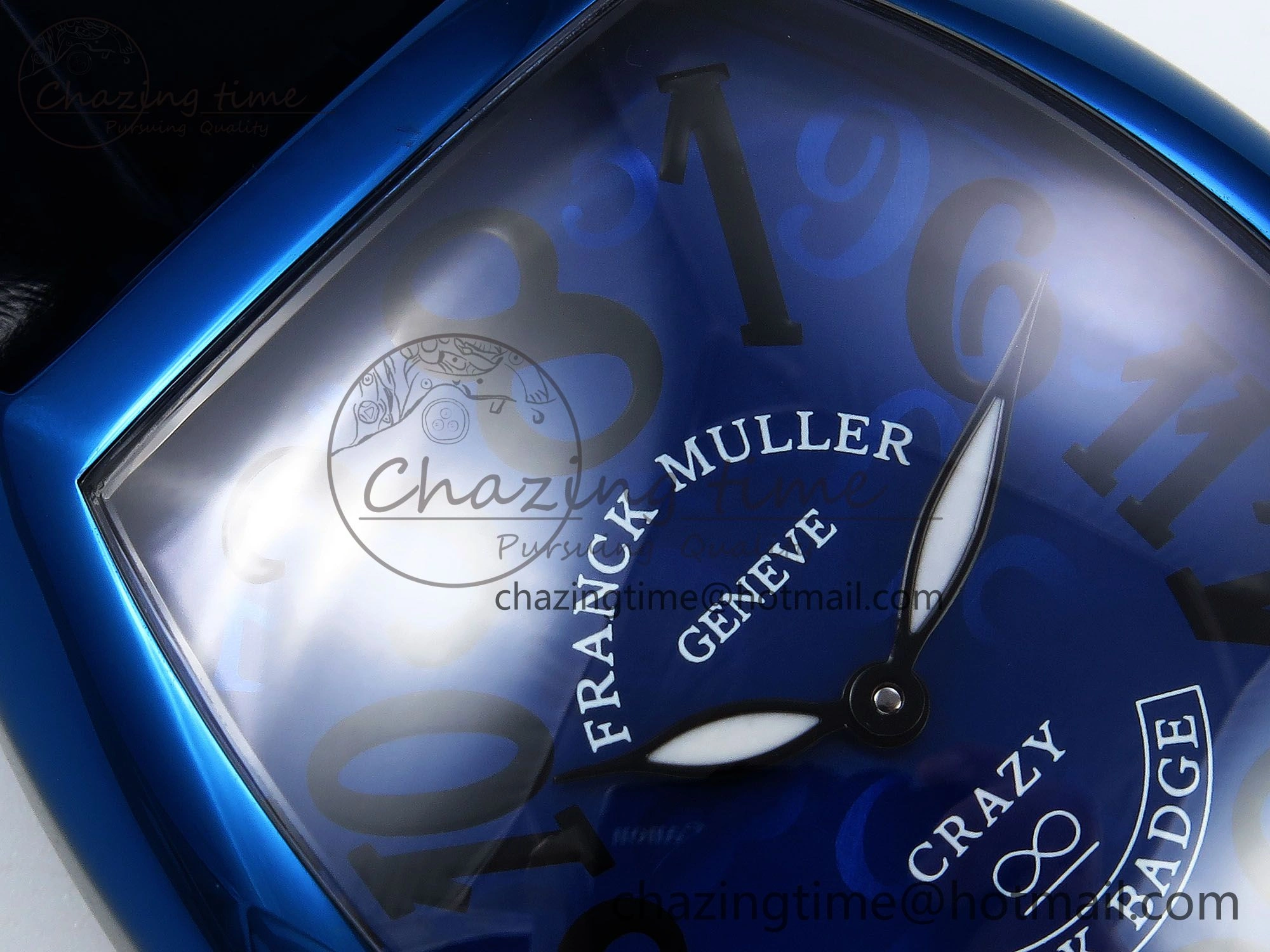Crazy Hours Blue PVD TWF Best Edition Blue Dial on Blue Leather Strap A23J