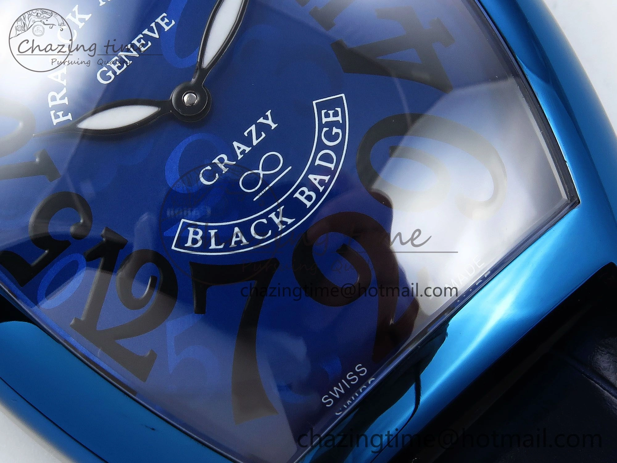 Crazy Hours Blue PVD TWF Best Edition Blue Dial on Blue Leather Strap A23J