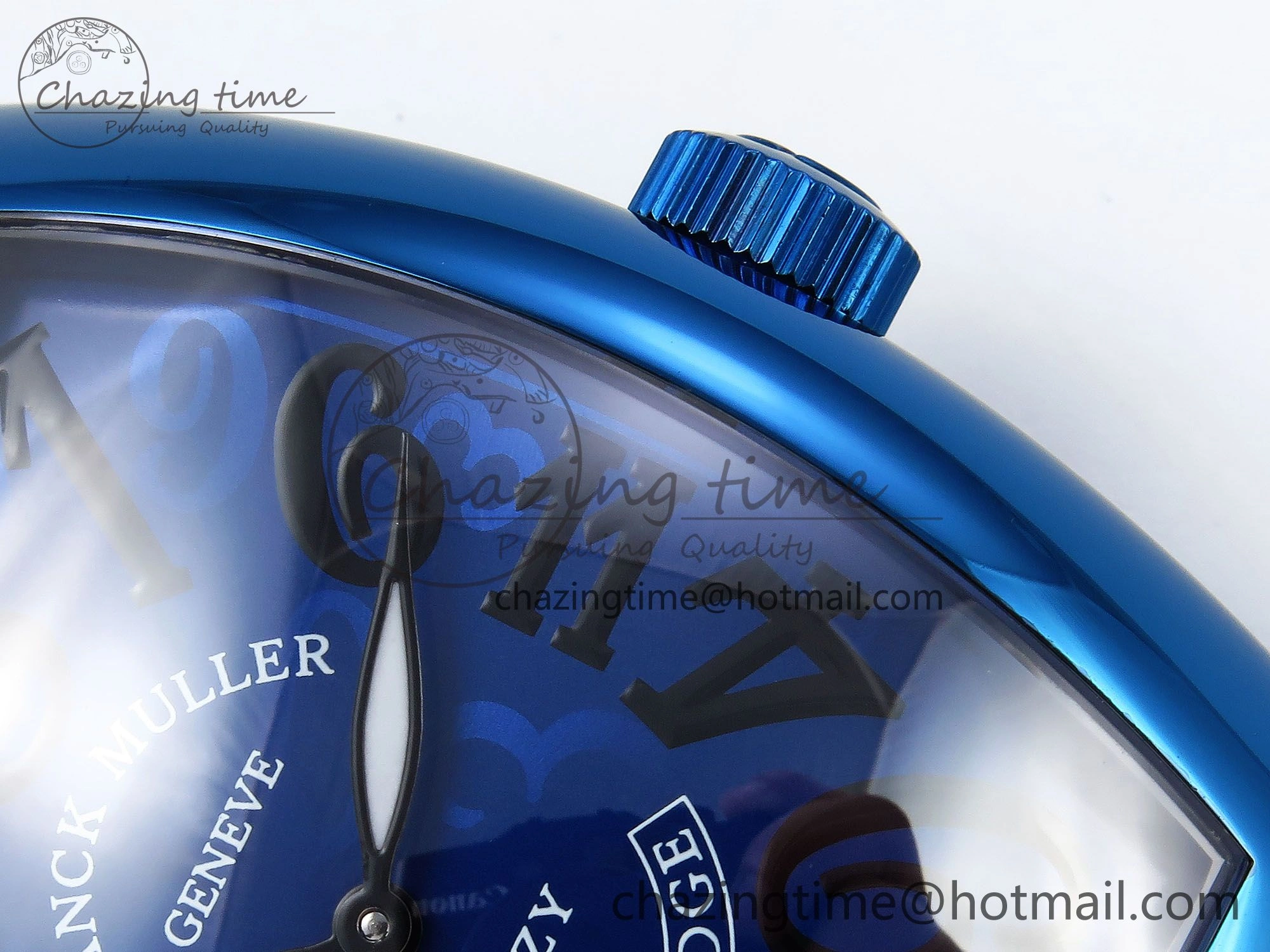 Crazy Hours Blue PVD TWF Best Edition Blue Dial on Blue Leather Strap A23J