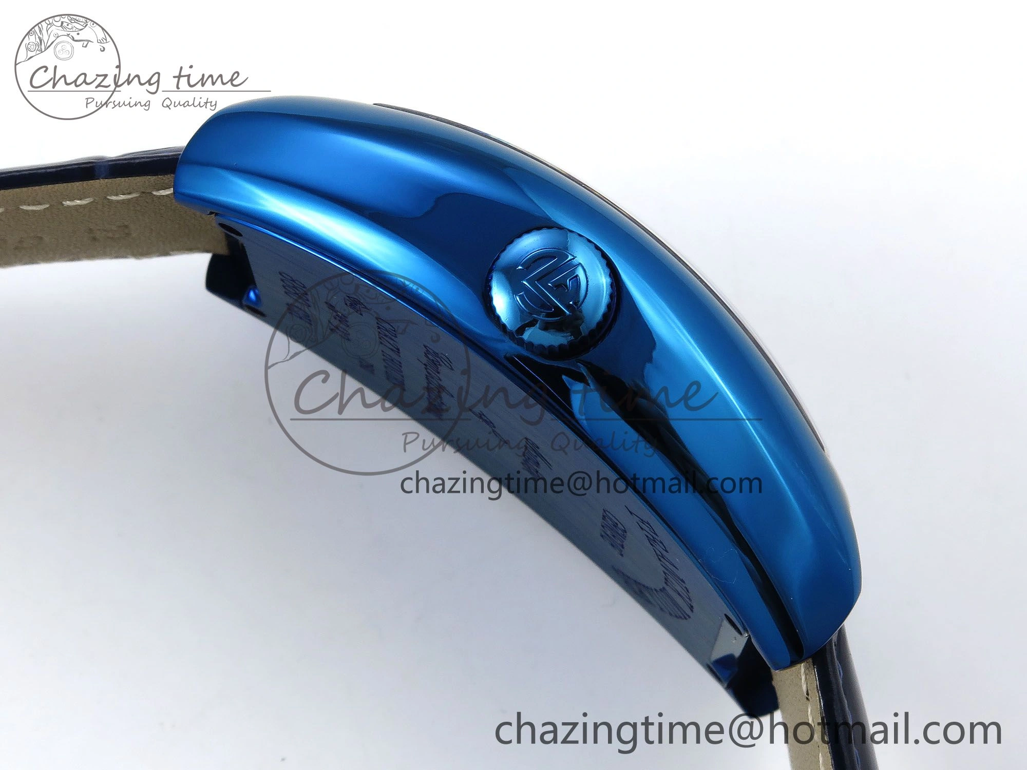 Crazy Hours Blue PVD TWF Best Edition Blue Dial on Blue Leather Strap A23J