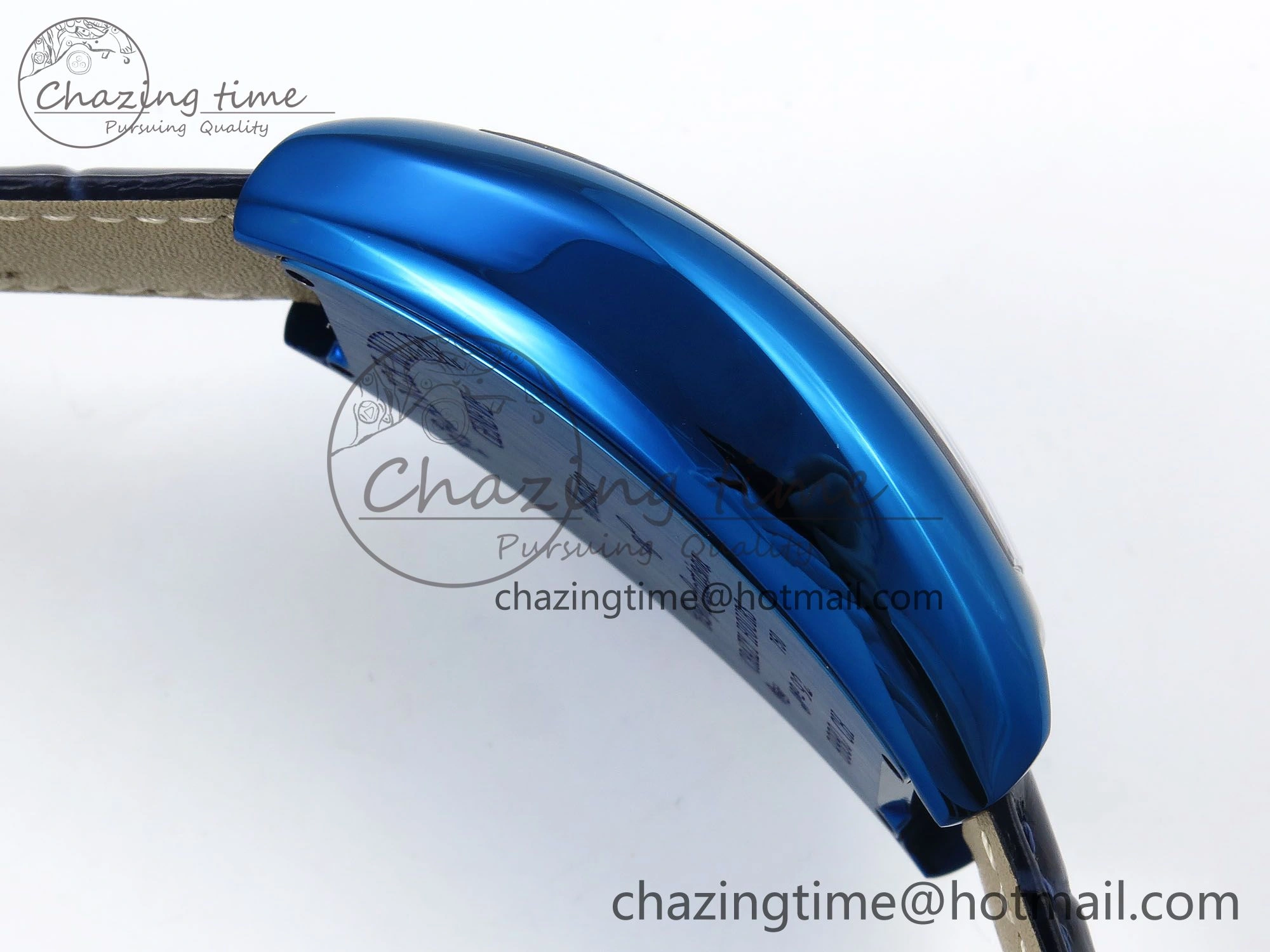 Crazy Hours Blue PVD TWF Best Edition Blue Dial on Blue Leather Strap A23J