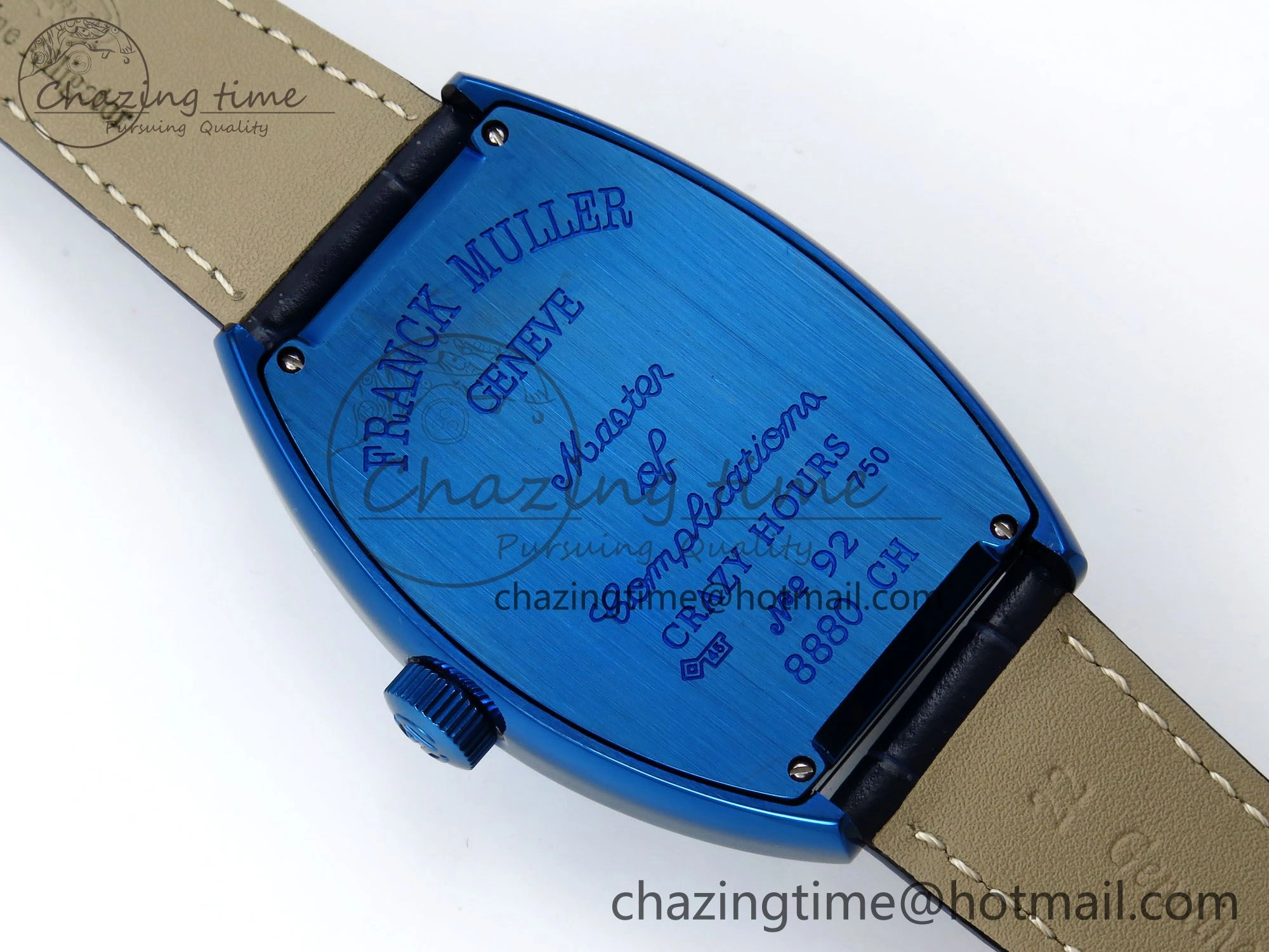 Crazy Hours Blue PVD TWF Best Edition Blue Dial on Blue Leather Strap A23J