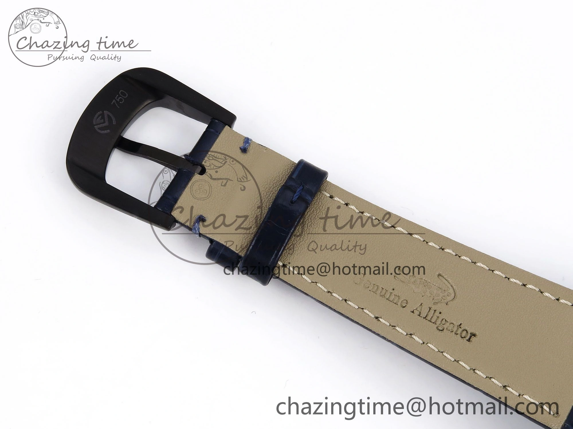 Crazy Hours Blue PVD TWF Best Edition White Dial on Blue Leather Strap A23J