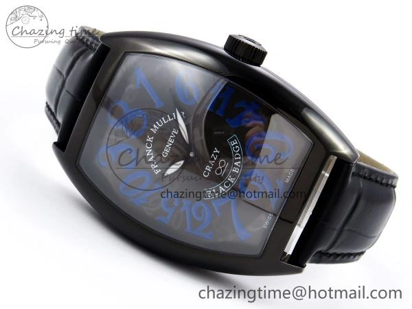 Crazy Hours PVD TWF Best Edition Gray Dial on Black Leather Strap A23J