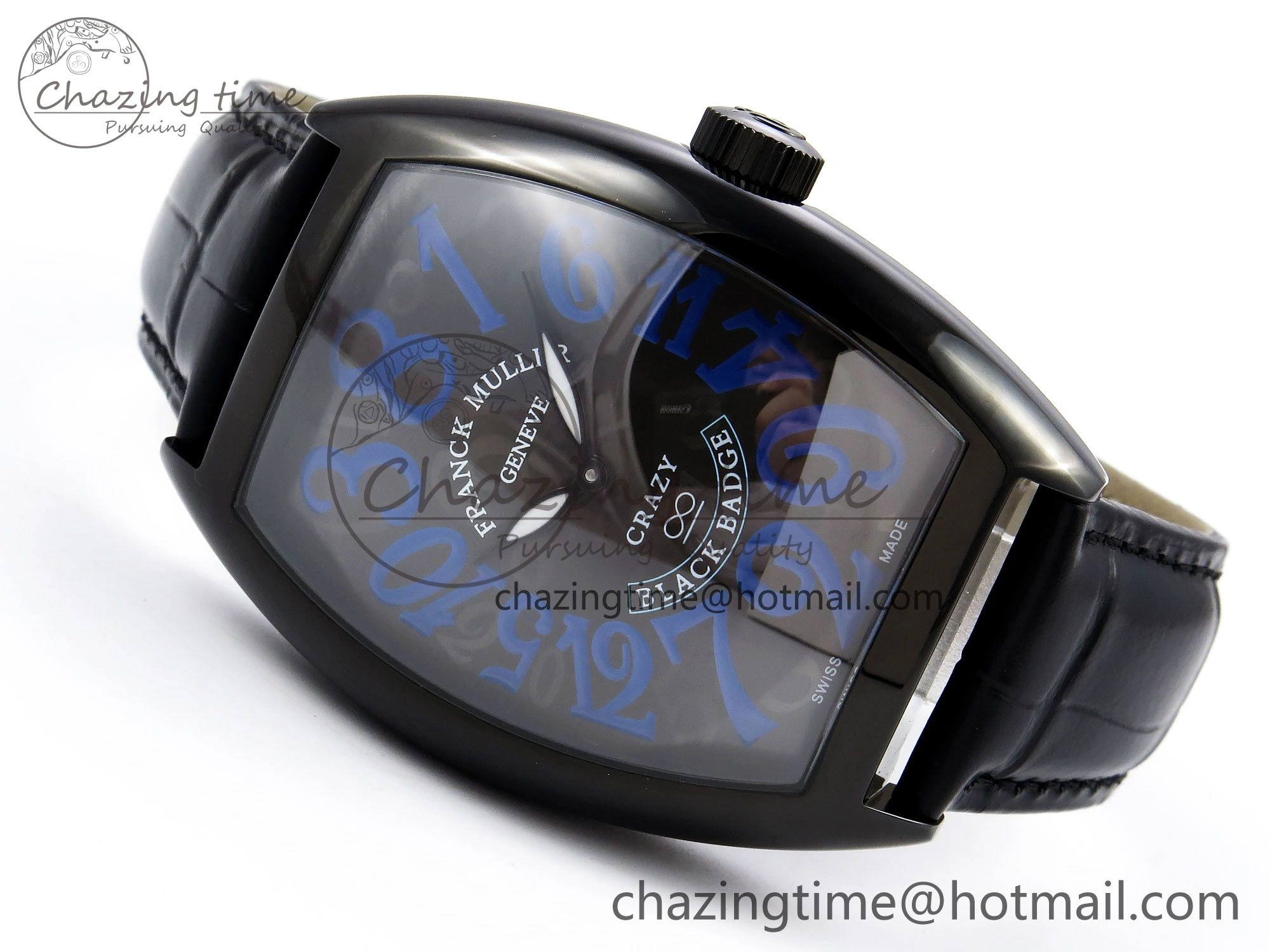 Crazy Hours PVD TWF Best Edition Gray Dial on Black Leather Strap A23J