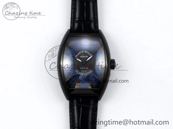 Crazy Hours PVD TWF Best Edition Gray Dial on Black Leather Strap A23J