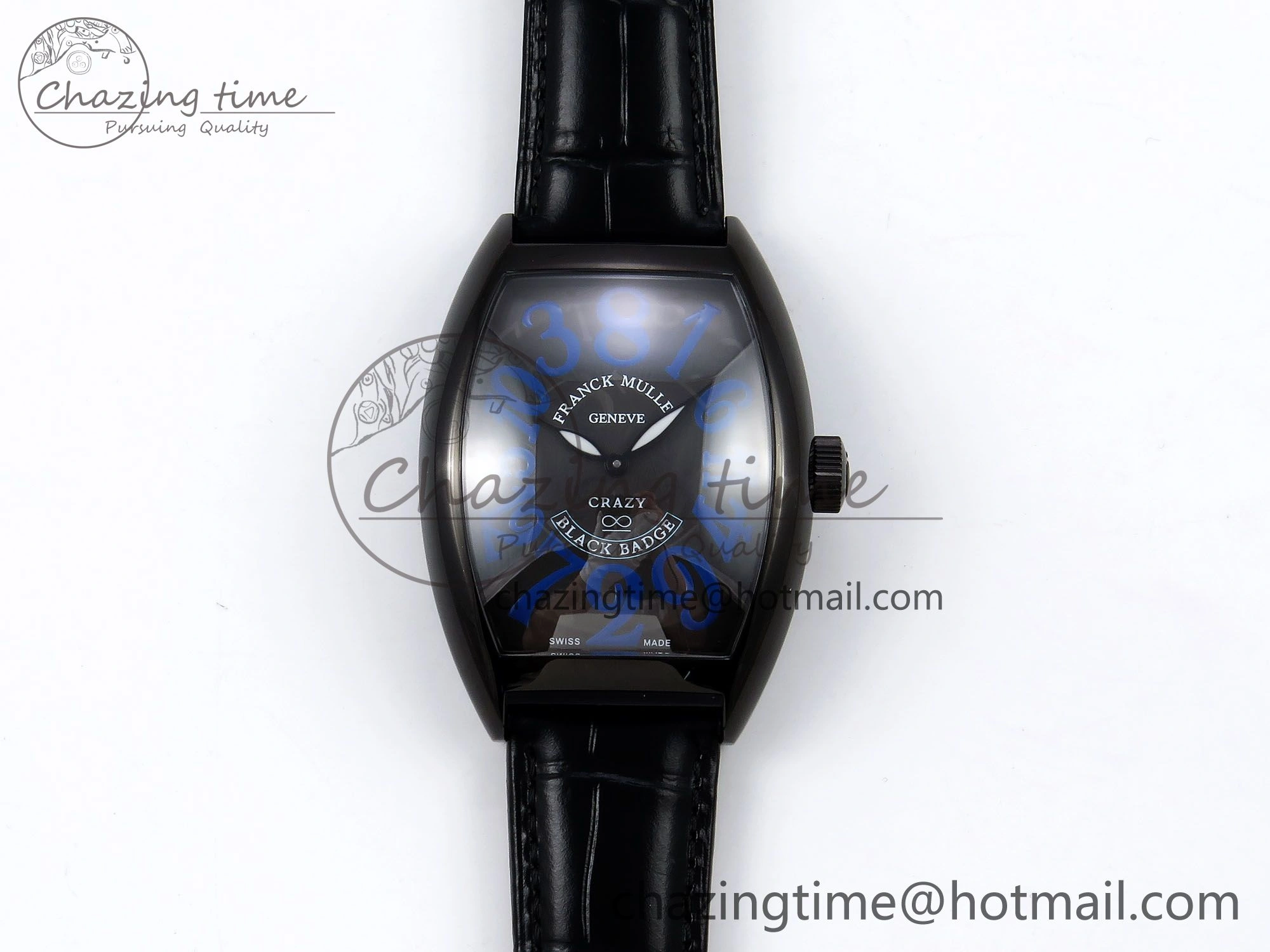 Crazy Hours PVD TWF Best Edition Gray Dial on Black Leather Strap A23J