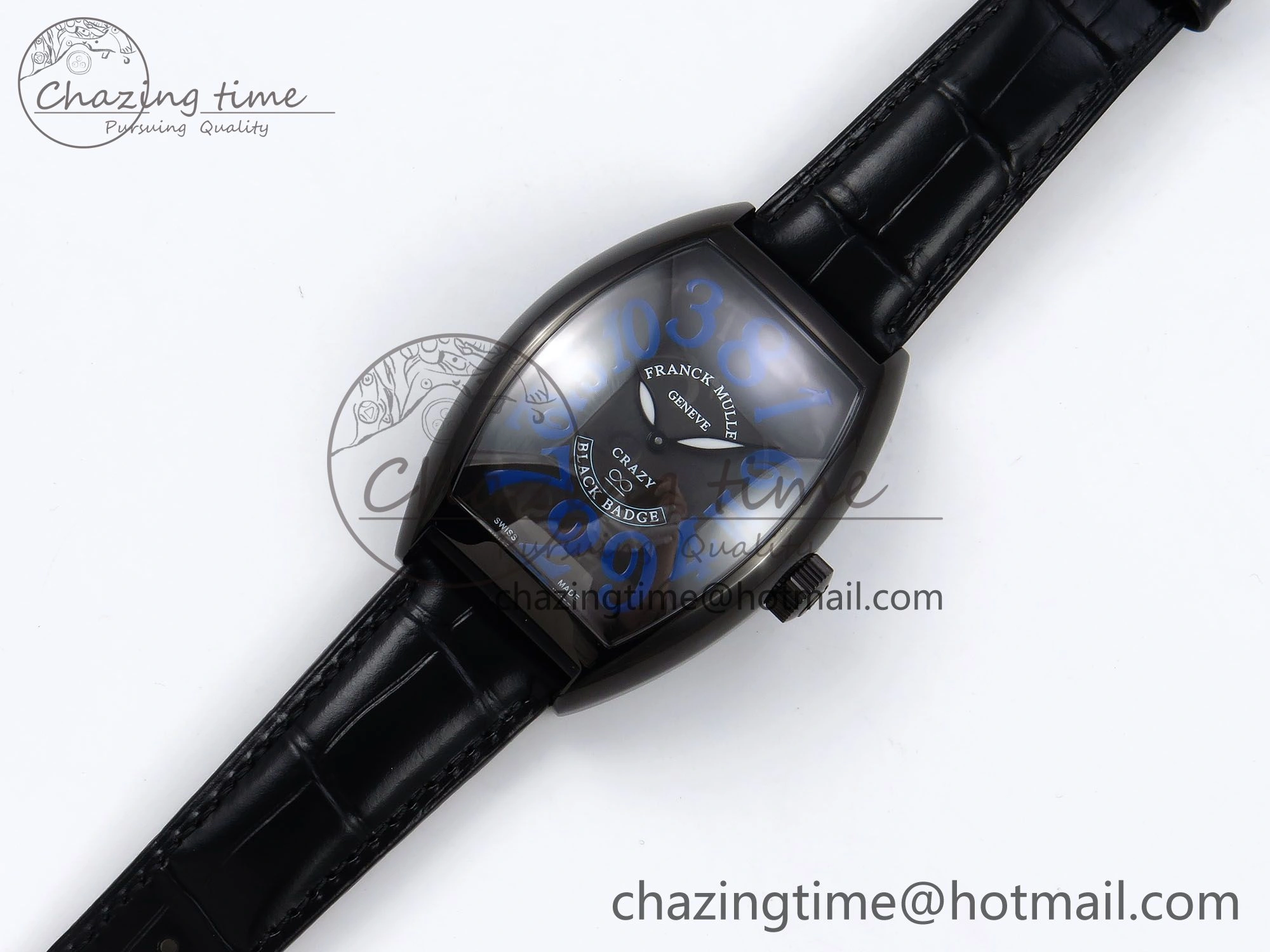 Crazy Hours PVD TWF Best Edition Gray Dial on Black Leather Strap A23J