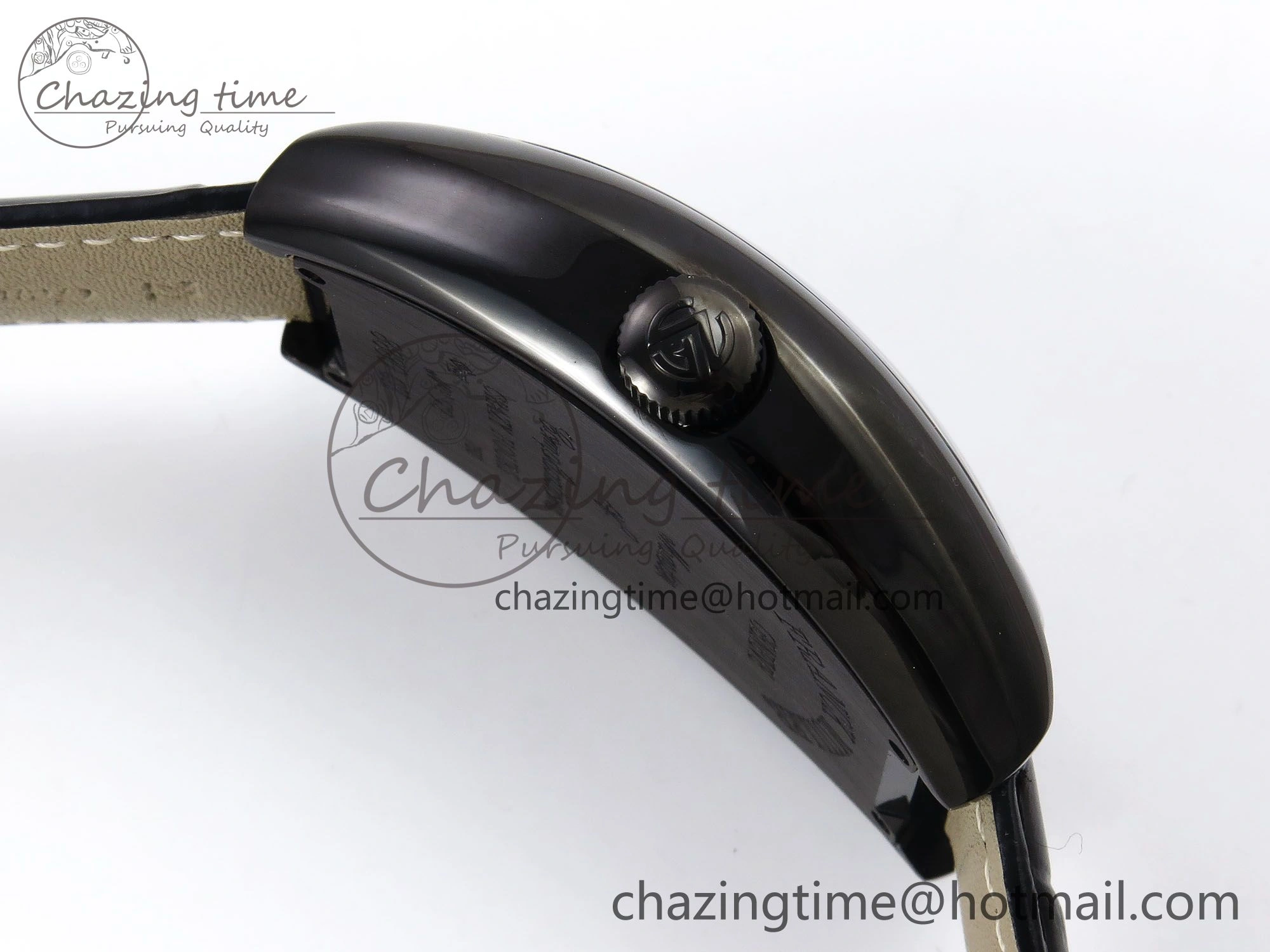 Crazy Hours PVD TWF Best Edition Gray Dial on Black Leather Strap A23J