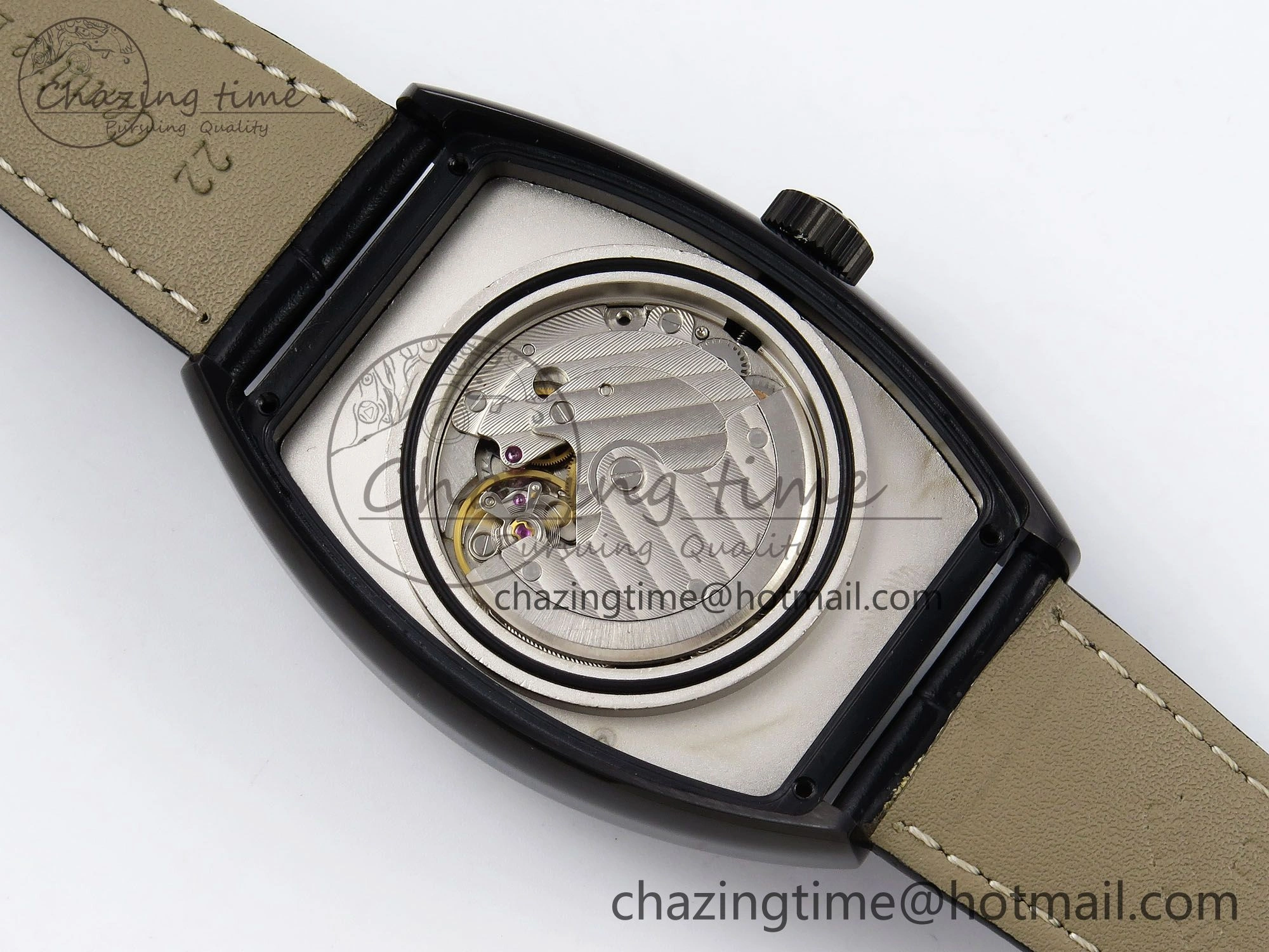 Crazy Hours PVD TWF Best Edition Gray Dial on Black Leather Strap A23J