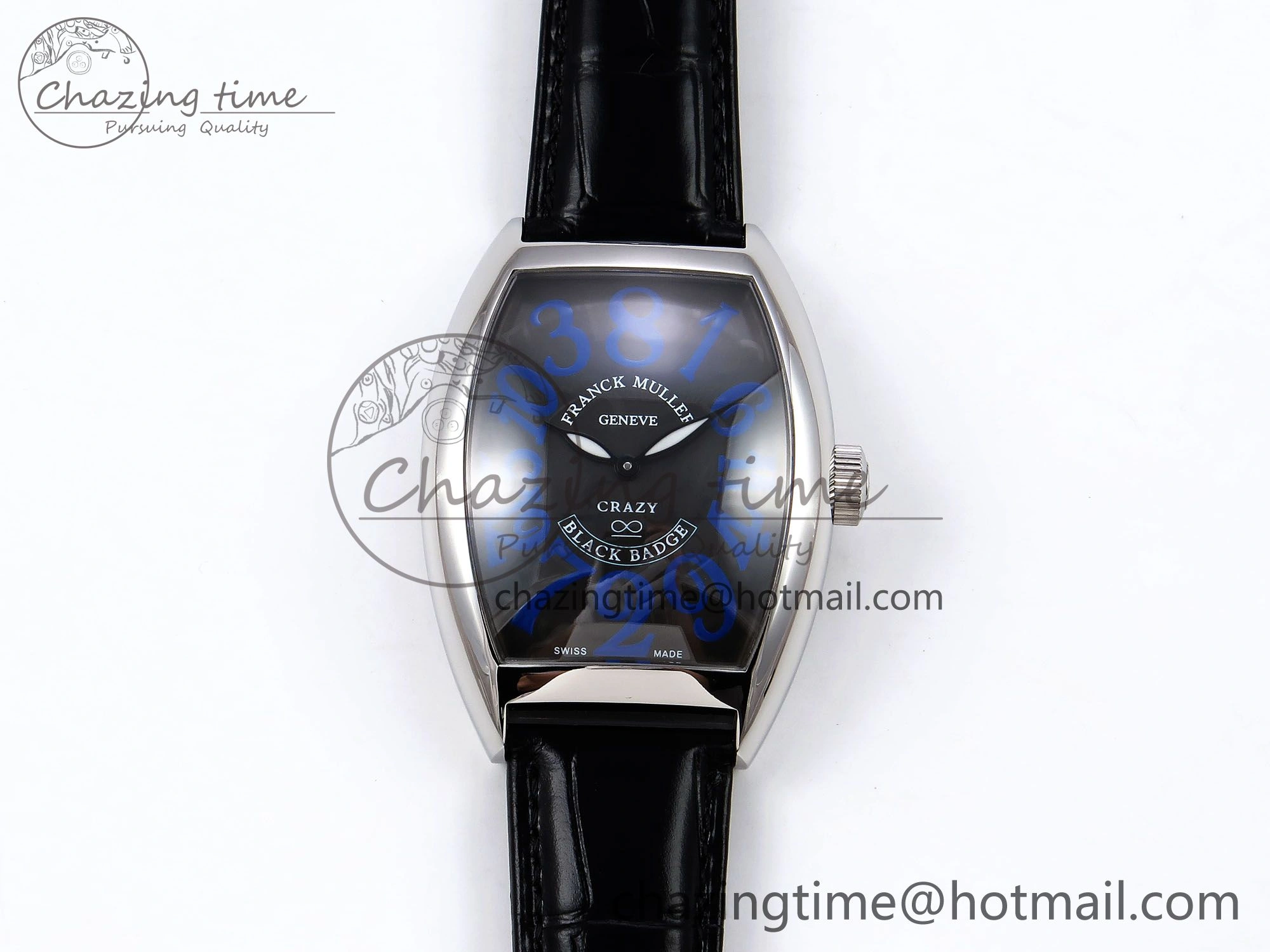 Crazy Hours PVD TWF Best Edition Gray Dial on Black Leather Strap A23J