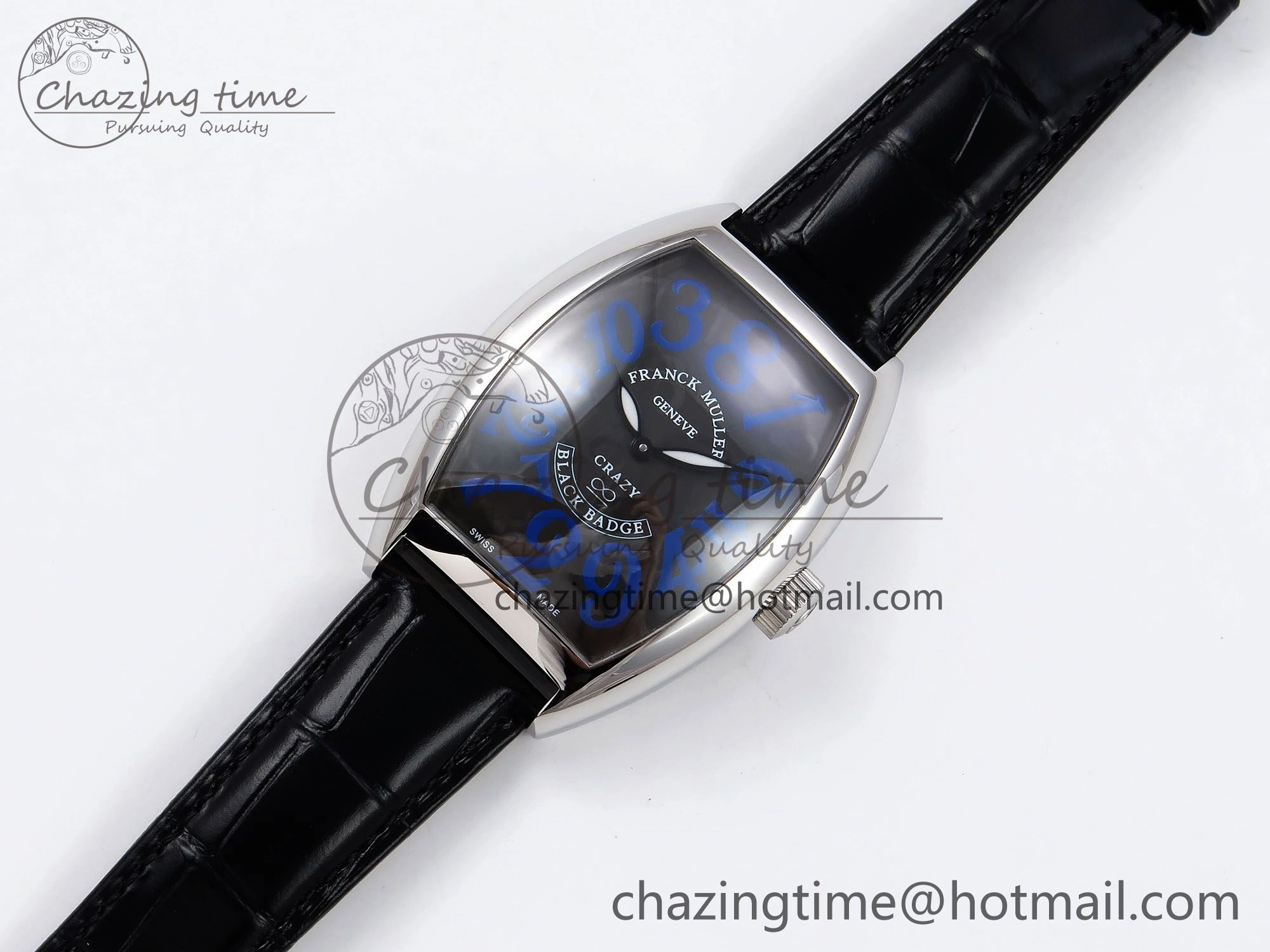 Crazy Hours PVD TWF Best Edition Gray Dial on Black Leather Strap A23J
