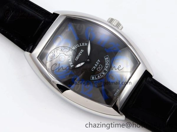 Crazy Hours PVD TWF Best Edition Gray Dial on Black Leather Strap A23J