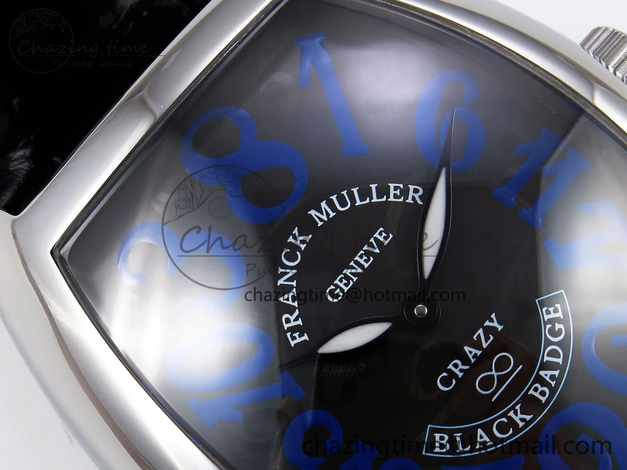 Crazy Hours PVD TWF Best Edition Gray Dial on Black Leather Strap A23J