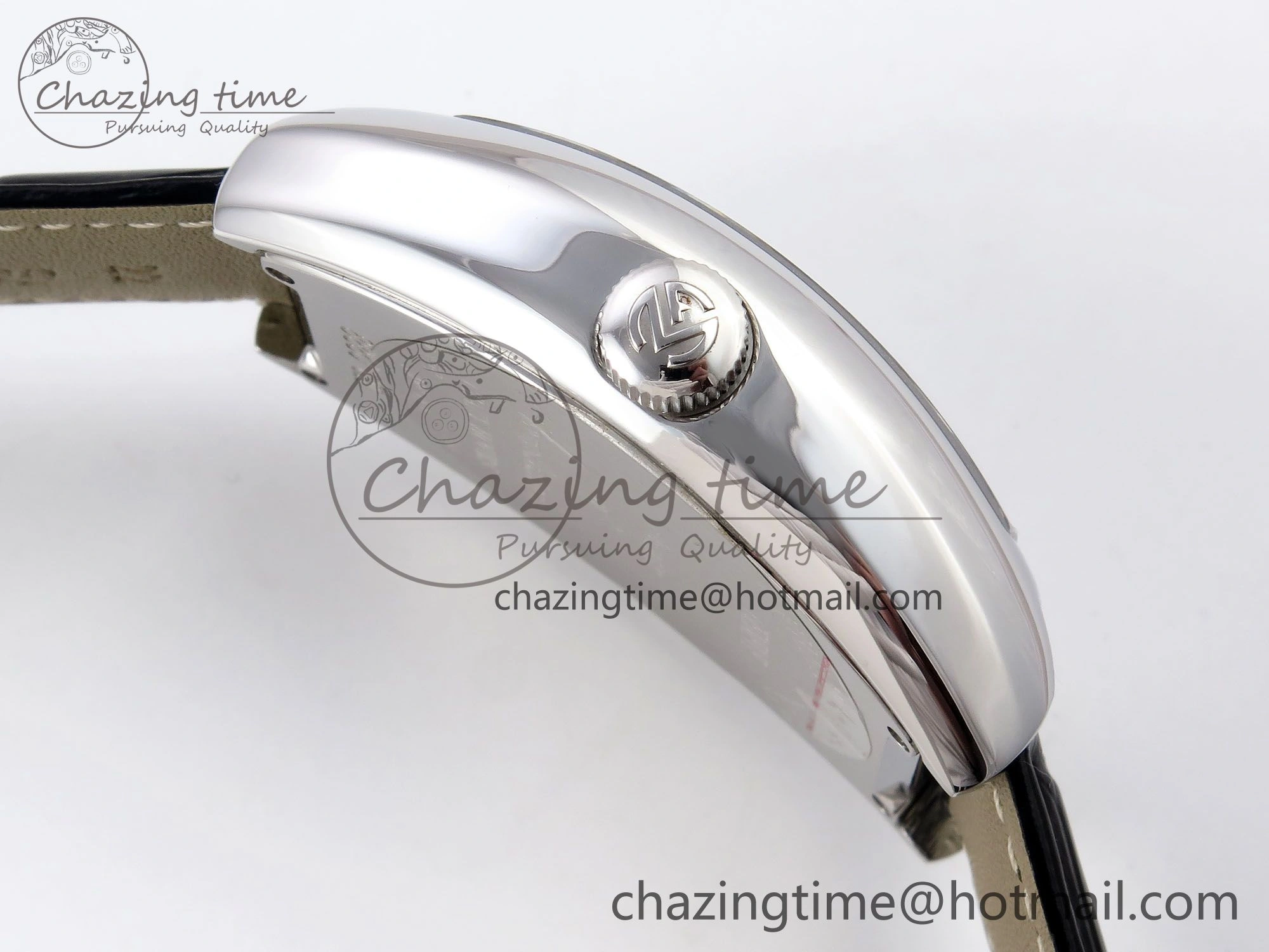 Crazy Hours PVD TWF Best Edition Gray Dial on Black Leather Strap A23J