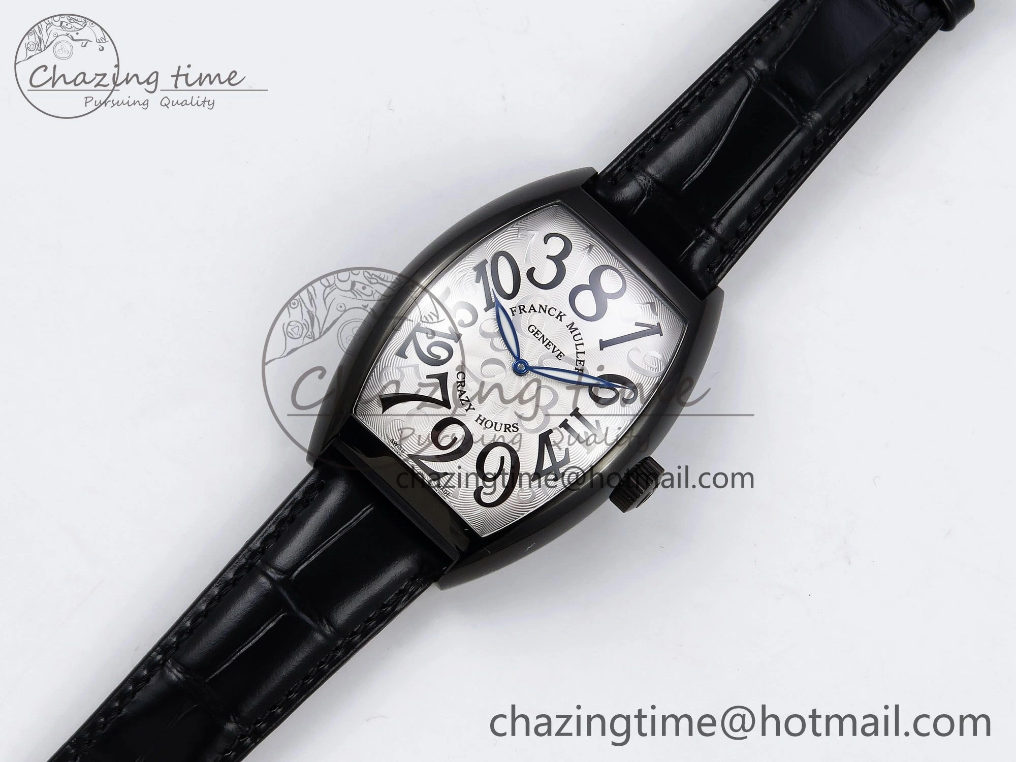Crazy Hours PVD TWF Best Edition White Dial on Black Leather Strap A23J