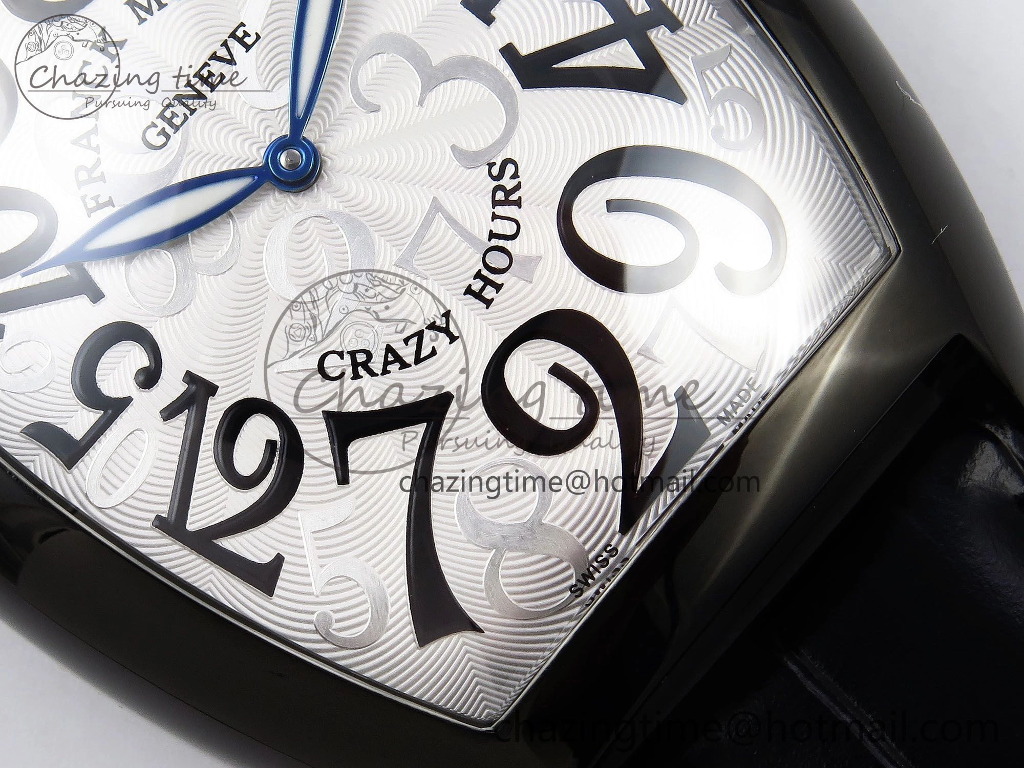 Crazy Hours PVD TWF Best Edition White Dial on Black Leather Strap A23J