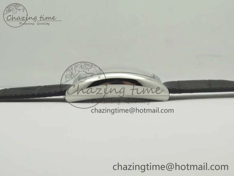 Crazy Hours Real Jumping Hour SS ABF Black Dial White Markers on Black Leather Strap A23J