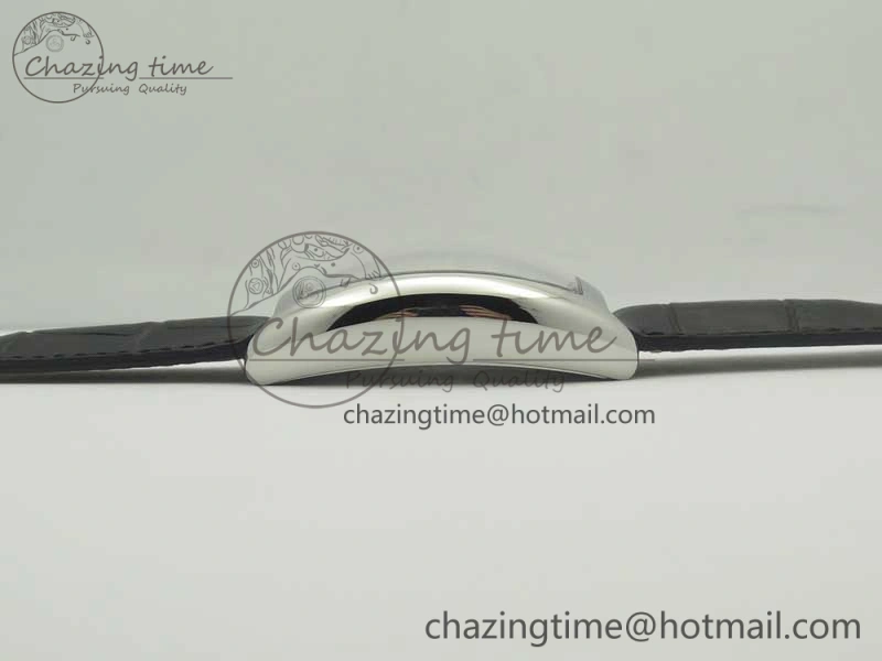 Crazy Hours Real Jumping Hour SS ABF Black Dial White Markers on Black Leather Strap A23J