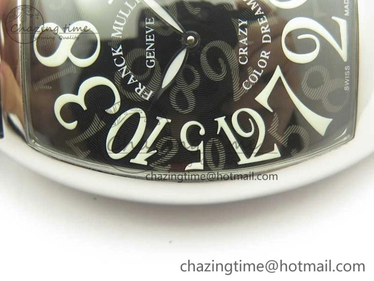 Crazy Hours Real Jumping Hour SS ABF Black Dial White Markers on Black Leather Strap A23J