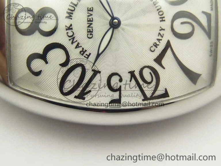 Crazy Hours Real Jumping Hour SS ABF White Dial Black Markers on Black Leather Strap A23J