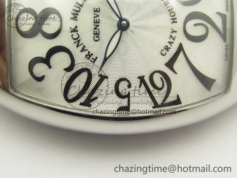 Crazy Hours Real Jumping Hour SS ABF White Dial Black Markers on Black Leather Strap A23J