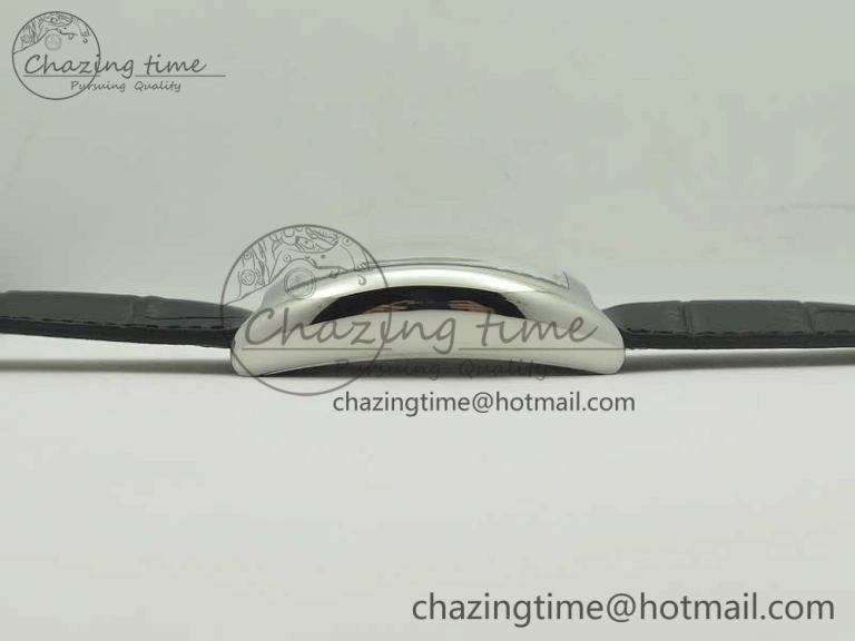 Crazy Hours Real Jumping Hour SS ABF White Dial White Markers on Black Leather Strap A23J