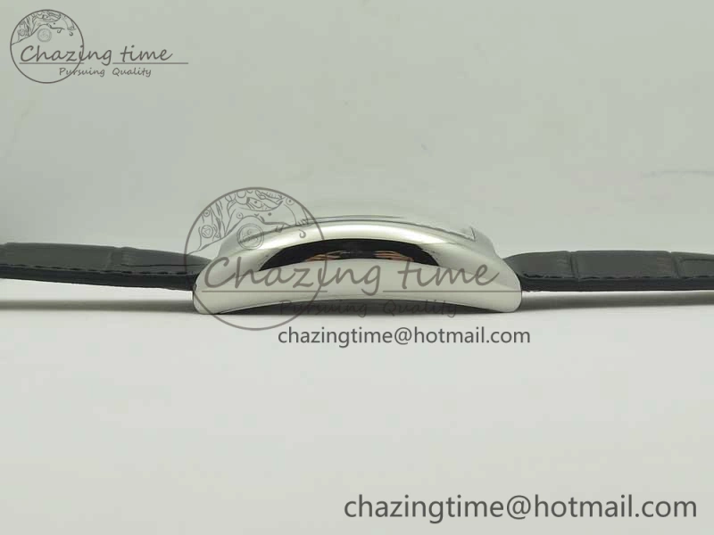 Crazy Hours Real Jumping Hour SS ABF White Dial White Markers on Black Leather Strap A23J