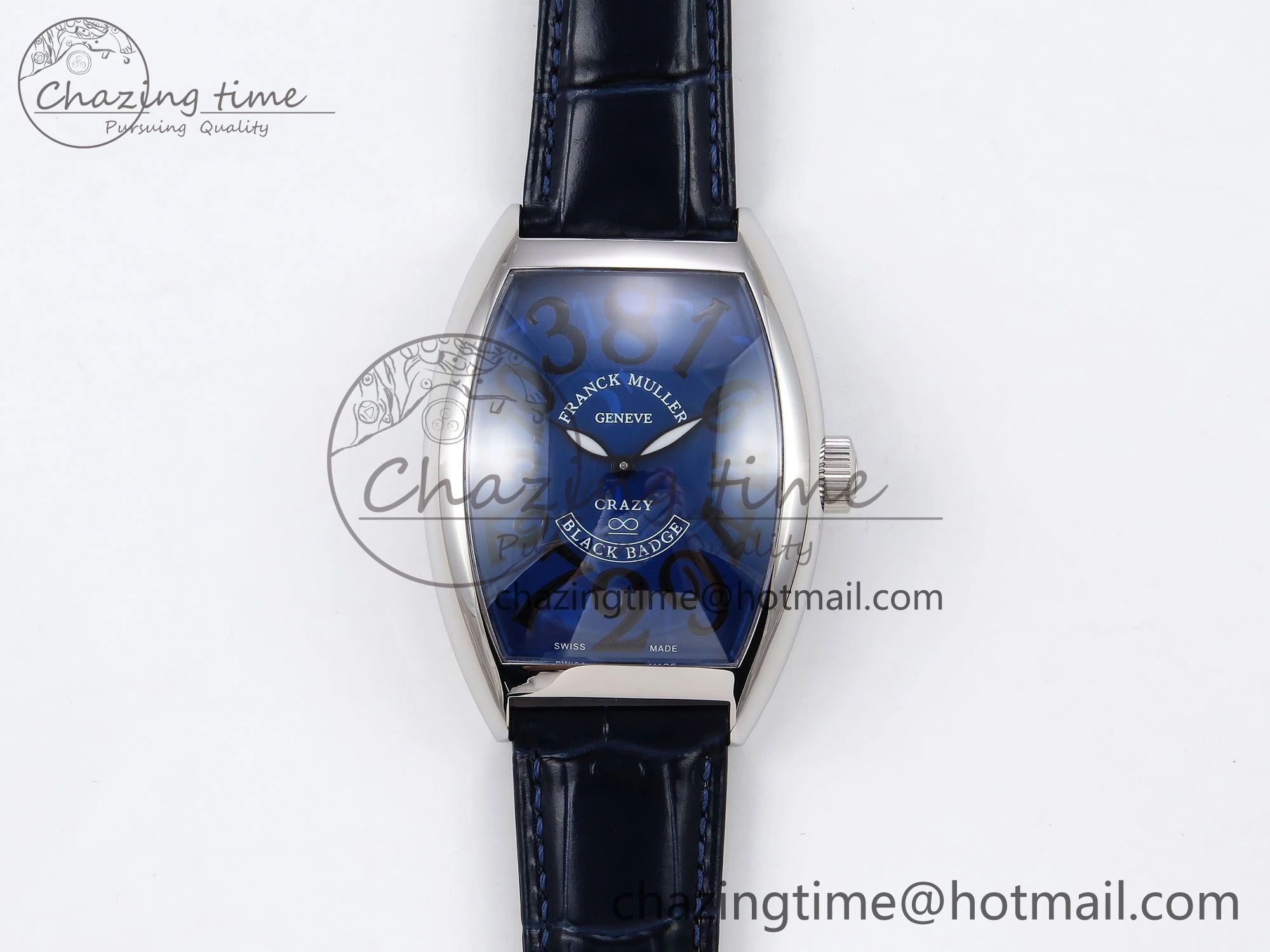 Crazy Hours SS TWF Best Edition Blue Dial on Blue Leather Strap A23J