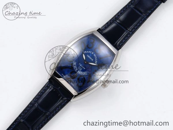 Crazy Hours SS TWF Best Edition Blue Dial on Blue Leather Strap A23J